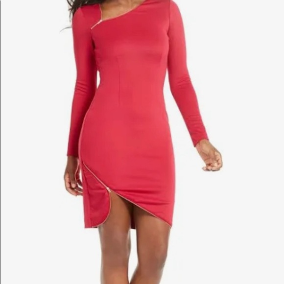 Pink zipper detail bodycon dress size S - Picture 3 of 8